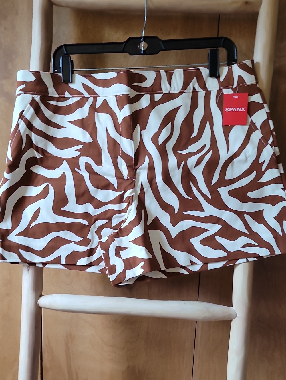 SPANX Women's Brown & White Zebra Print Shorts